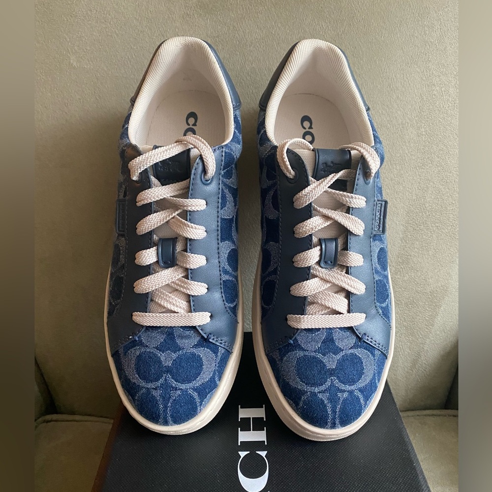 Coach Signature Blue Denim Sneakers Style CS106